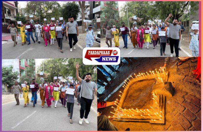 “पहलगाम आतंकी हमले के विरुद्ध सेक्टर 36 ग्रेटर नोएडा में मातृशक्ति सहित नागरिकों ने निकाली आक्रोश यात्रा, आतंकियों के संपूर्ण विनाश की मांग”