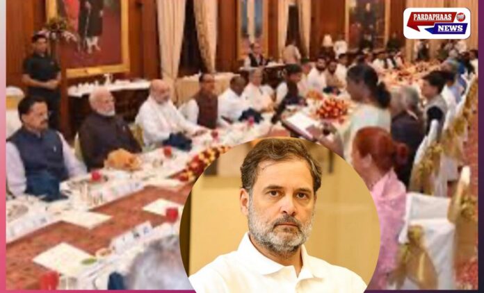राष्ट्रपति भवन की डिनर पार्टी में राहुल गांधी को न बुलाने पर कांग्रेस का आरोप, सरकार पर साधा निशाना