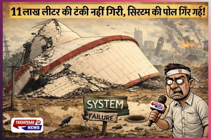 सूरत11 लाख लीटर की टंकी नहीं गिरी, सिस्टम की पोल गिर गई!