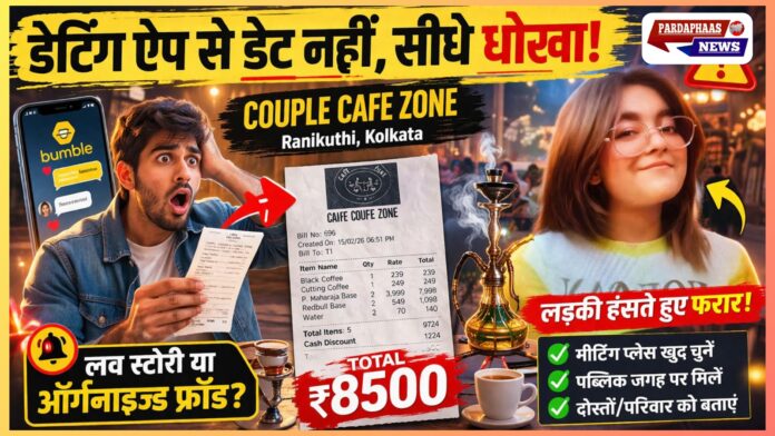 डेटिंग ऐप पर ‘लव’ का लालच, कैफे में ‘लूट’ का बिल—कोलकाता में ₹8500 की डेट ने खोली डिजिटल ठगी की पोल