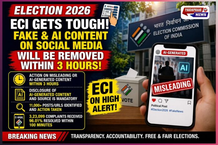 चुनाव 2026: भ्रामक और AI-जनित कंटेंट पर ECI सख्त, 3 घंटे में कार्रवाई के निर्देश