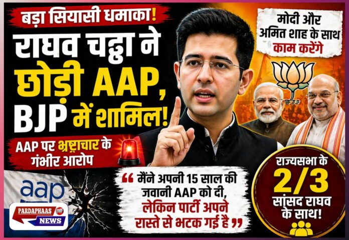 राघव चड्ढा का बड़ा सियासी दांव: AAP छोड़ BJP में जाने का ऐलान, भ्रष्टाचार के आरोपों से मचा भूचाल