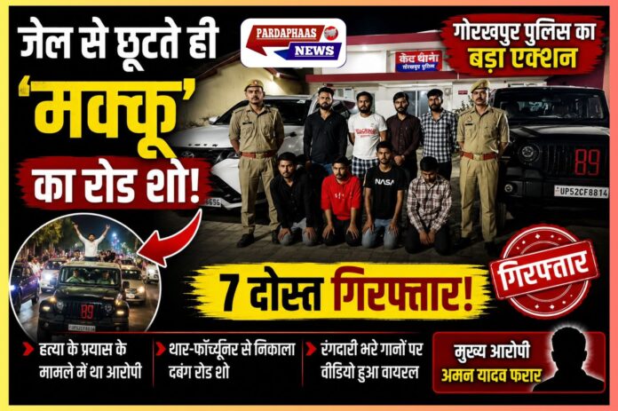 “जेल से छूटते ही ‘मक्कू’ का शक्ति प्रदर्शन!” — थार-फॉर्च्यूनर के काफिले में निकला रोड शो, रंगदारी वाले वीडियो वायरल होने पर पुलिस का बड़ा एक्शन