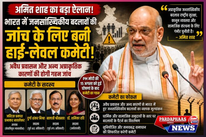 देश में जनसांख्यिकीय बदलावों पर केंद्र सरकार का बड़ा कदम, अवैध घुसपैठ और असामान्य डेमोग्राफिक परिवर्तन की जांच के लिए उच्च-स्तरीय समिति गठित