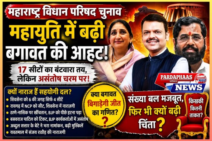 महाराष्ट्र विधान परिषद चुनाव से पहले महायुति में बढ़ी बेचैनी: सीट बंटवारे के बाद असंतोष ने बढ़ाई चिंता, क्या अंदरूनी कलह बिगाड़ सकती है जीत का गणित?