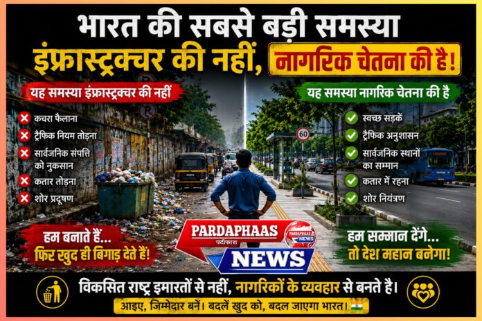 विकसित भारत की सबसे बड़ी चुनौती: केवल इंफ्रास्ट्रक्चर नहीं, राष्ट्रीय चरित्र और नागरिक चेतना का प्रश्न