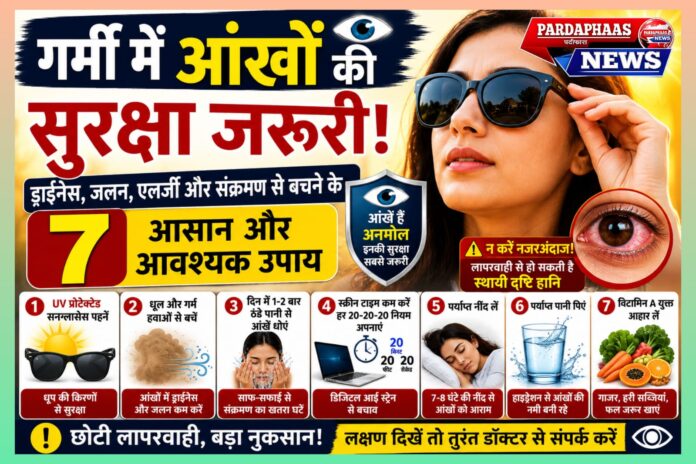 गर्मी में आंखों की अनदेखी पड़ सकती है भारी, ड्राईनेस से लेकर दृष्टि संबंधी गंभीर समस्याओं तक बढ़ सकता है खतरा