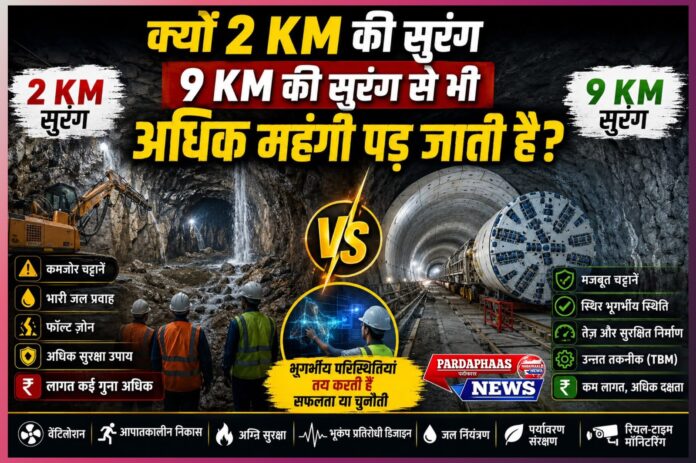 2 किलोमीटर की सुरंग 9 किलोमीटर की सुरंग से भी महंगी कैसे पड़ सकती है? भूगर्भीय परिस्थितियां तय करती हैं परियोजना का भविष्य