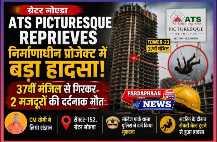 ग्रेटर नोएडा: एटीएस पिक्चरेस्क परियोजना में दर्दनाक हादसा, 37वीं मंजिल से गिरकर दो मजदूरों की मौत