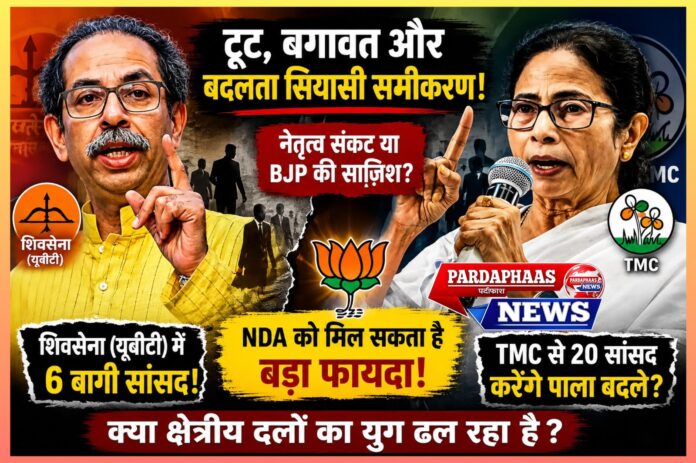 क्षेत्रीय दलों में बढ़ती टूट: तृणमूल कांग्रेस और शिवसेना (यूबीटी) के सामने अस्तित्व और नेतृत्व की चुनौती