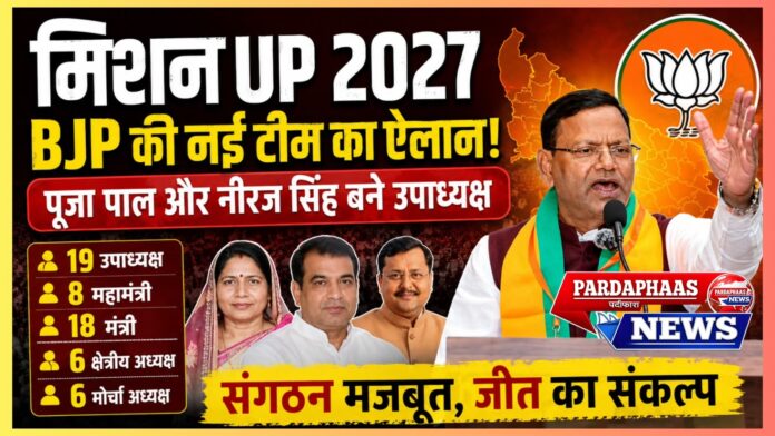 मिशन यूपी 2027: भाजपा की नई प्रदेश टीम का ऐलान, संगठनात्मक विस्तार के साथ सामाजिक संतुलन साधने की बड़ी कवायद