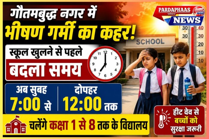 गौतमबुद्ध नगर में भीषण गर्मी का असर: स्कूल खुलने से पहले बदला समय, बच्चों की सुरक्षा को प्राथमिकता