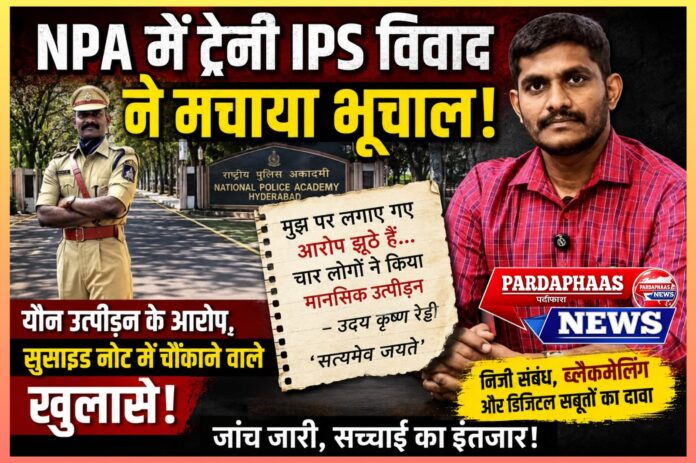 NPA में ट्रेनी IPS विवाद ने मचाया भूचाल: यौन उत्पीड़न के आरोपों के बीच पुरुष अधिकारी का सुसाइड प्रयास, सामने आए कथित सुसाइड नोट से कई नए सवाल