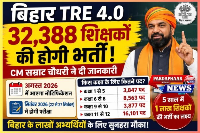 बिहार में 32,388 शिक्षकों की महाभर्ती का बिगुल: TRE 4.0 के जरिए शिक्षा व्यवस्था को मिलेगी नई ताकत