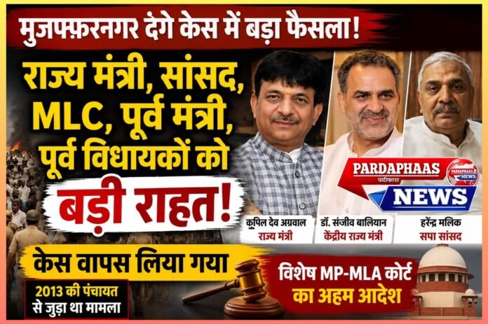 मुजफ्फरनगर दंगा मामलों में बड़ा फैसला: मंत्री, सांसद, पूर्व विधायक समेत 22 आरोपियों को राहत, 13 साल पुराने केस की हुई वापसी