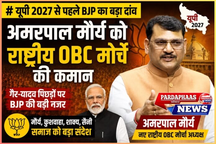 यूपी 2027 से पहले BJP का बड़ा दांव: अमरपाल मौर्य को राष्ट्रीय OBC मोर्चे की कमान, गैर-यादव पिछड़ों पर नजर