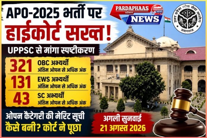 APO-2025 भर्ती पर हाईकोर्ट सख्त: 321 OBC, 131 EWS और 43 SC अभ्यर्थियों के ओपन कैटेगरी में माइग्रेशन पर मांगा जवाब