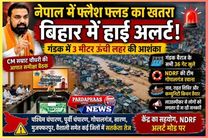 नेपाल में फ्लैश फ्लड का खतरा, बिहार में हाई अलर्ट: गंडक में 3 मीटर ऊंची लहर की आशंका