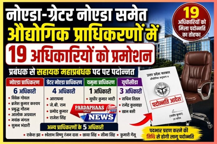औद्योगिक विकास प्राधिकरणों में बड़ा प्रमोशन: नोएडा-ग्रेटर नोएडा समेत 19 प्रबंधक बने सहायक महाप्रबंधक