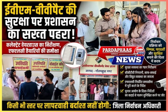 ईवीएम की सुरक्षा पर प्रशासन का पहरा, एफएलसी की तैयारियों को लेकर डीएम सख्त,वेयरहाउस में सुरक्षा से लेकर सीसीटीवी निगरानी तक का लिया जायजा