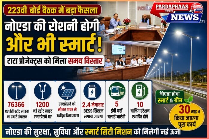 नोएडा में स्मार्ट स्ट्रीट लाइट से सोलर एक्सप्रेसवे तक बड़ा प्रोजेक्ट, टाटा प्रोजेक्ट्स को 30 माह का समय विस्तार