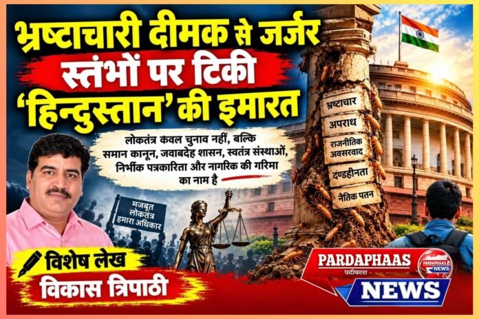 भ्रष्टाचार की दीमक से जर्जर लोकतंत्र के स्तंभ, कब जागेगा ‘हिन्दुस्तान’?
