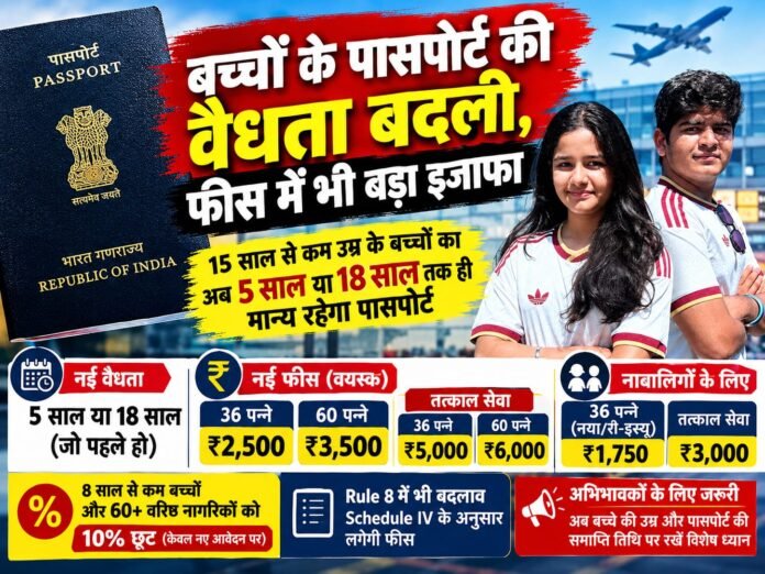 बच्चों के पासपोर्ट की वैधता बदली, फीस में भी बड़ा इजाफा