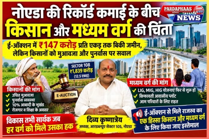 नोएडा की रिकॉर्ड कमाई के बीच किसान और मध्यम वर्ग की चिंता