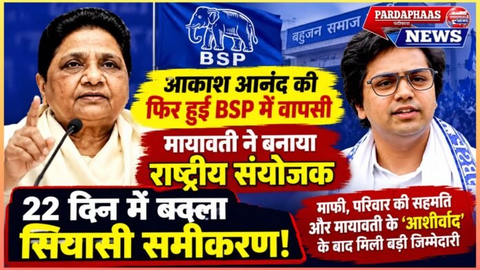 आकाश आनंद की फिर हुई BSP में वापसी, मायावती ने बनाया राष्ट्रीय संयोजक