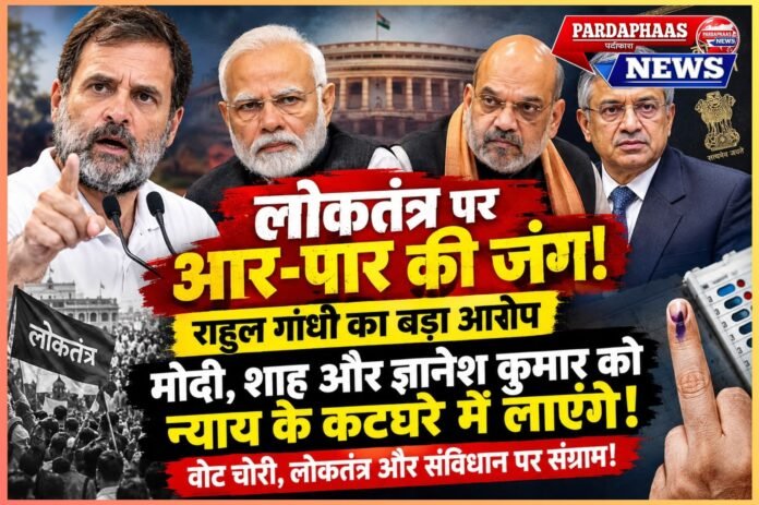 लोकतंत्र पर आर-पार की जंग! राहुल गांधी का ऐलान—‘मोदी, शाह और ज्ञानेश कुमार को न्याय के कटघरे में लाएंगे’